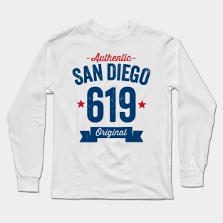 Authentic San Diego 619 Area Code Long Sleeve T-Shirt